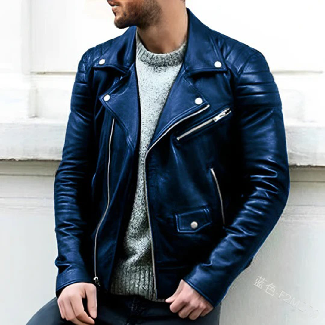 Veste de Cuir Biker pour Homme